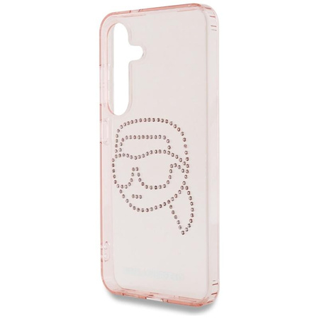 Karl Lagerfeld strasszos Karl Head Logo - Samsung Galaxy S25 tok (rózsaszín)