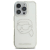 Karl Lagerfeld IML Rhinestones Karl Head - pouzdro pro iPhone 16 Pro Max (transparentní)