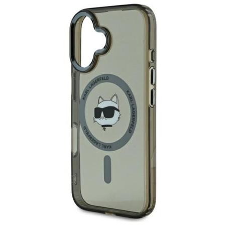 Karl Lagerfeld IML Metall Choupette Kopf MagSafe - iPhone 16 Tasche (schwarz)
