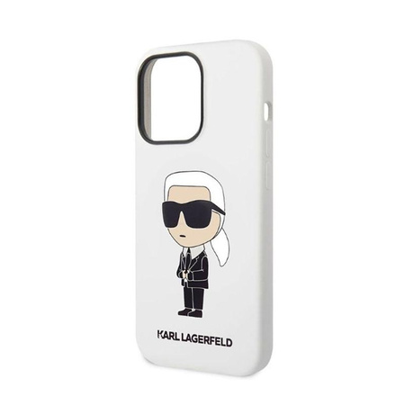Karl Lagerfeld Silicone NFT Ikonik - pouzdro pro iPhone 14 Pro Max (bílé)