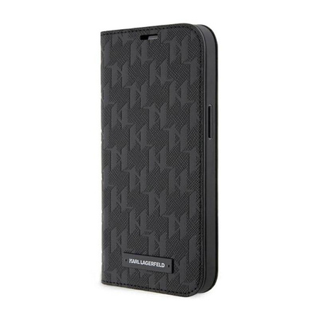 Karl Lagerfeld Saffiano Monogram - Coque iPhone 14 (Noir)