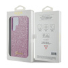 Guess Glitter Flakes Metal Logo Case - pouzdro pro Samsung Galaxy S24 Ultra (fialové)