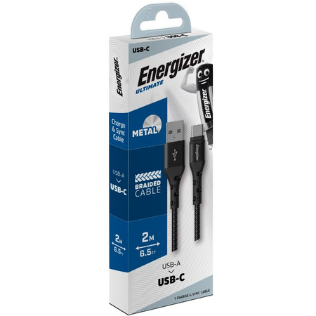 Energizer Ultimate - USB-A auf USB-C Verbindungskabel 2m (Schwarz)