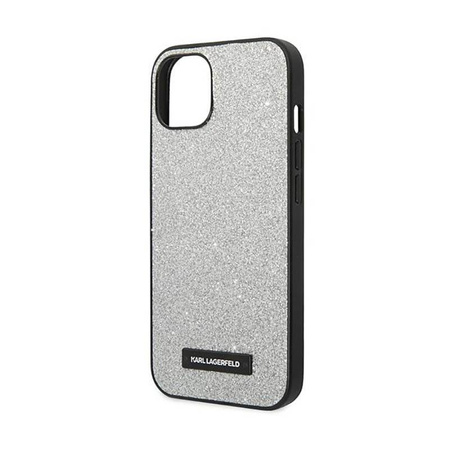 Karl Lagerfeld Glitter Plaque Logo - Coque iPhone 14 (argent)