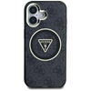 Guess IML Metall Glitter 4G Circle Triangle MagSafe - Hülle für iPhone 16 (schwarz)