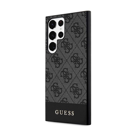 Guess 4G Bottom Stripe Metall Logo Kollektion - Samsung Galaxy S24 Ultra Case (schwarz)