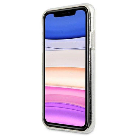 Guess Glitter 4G Big Logo - pouzdro pro iPhone 11 (průhledné)