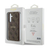 Guess 4G Kollektion Leder Metall Logo MagSafe - Samsung Galaxy S24 Tasche (braun)
