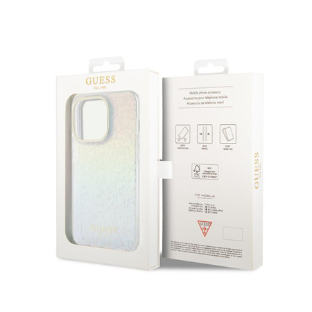 Guess IML Faceted Mirror Disco Iridescent - Schutzhülle für iPhone 15 Pro (Iridescent)