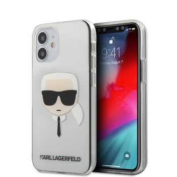 Karl Lagerfeld Head - pouzdro pro iPhone 12 Mini (průhledné)