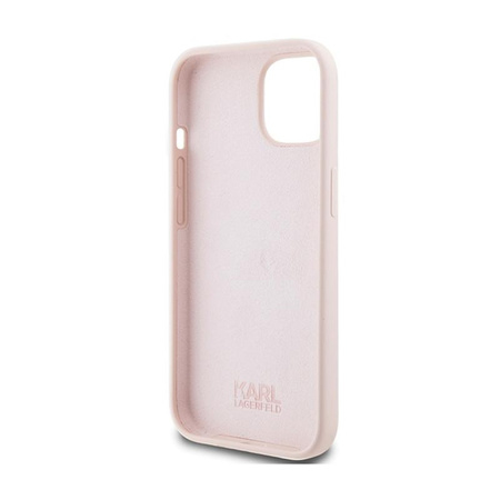 Karl Lagerfeld Silikonové pouzdro Karl Script - iPhone 15 (růžové)