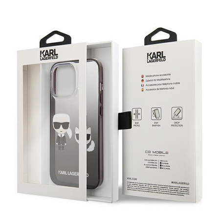 Karl Lagerfeld Gradient Ikonik Karl & Choupette - Etui iPhone 13 Pro Max (czarny)