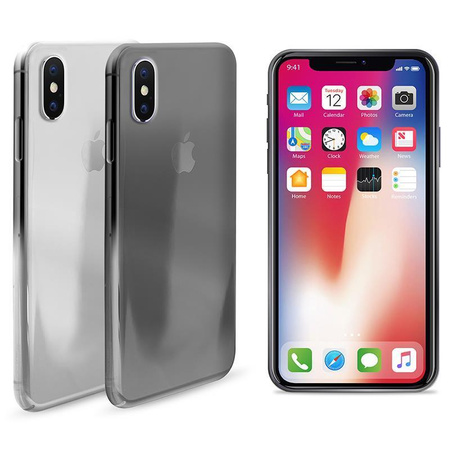 PURO 0.3 Nude - tok iPhone Xs / X (fekete átlátszó)