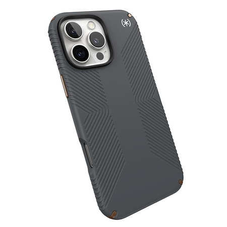 Speck Presidio2 Grip - pouzdro pro iPhone 16 Pro Max (Charcoal Grey / Cool Bronze / White)