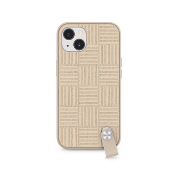 Moshi Altra - tok levehető zsinórral iPhone 13 (antibakteriális NanoShield™) (Sahara Beige)