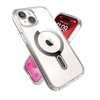 Speck Presidio Perfect-Clear ClickLock & MagSafe - Case iPhone 16e / iPhone 15 / iPhone 14 / iPhone 13 (Clear / Chrome Finish / Serene Silver)