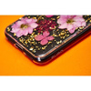 PURO Glam Hippie Chic kryt - pouzdro pro iPhone XR (zelené s pravými okvětními lístky)