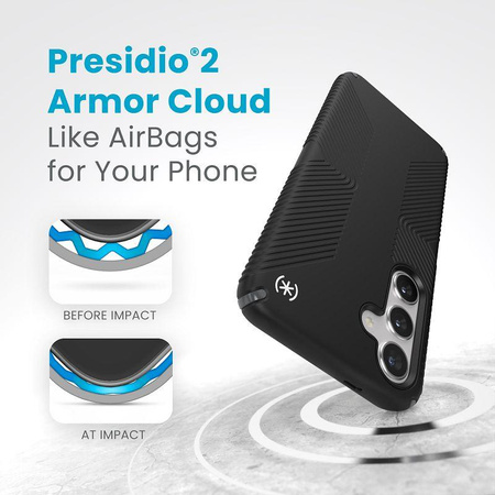 Speck Presidio2 Grip - Samsung Galaxy S24+ Case (Black/Slate Grey/White)