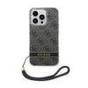 Guess 4G Print Cord - Etui avec dragonne iPhone 14 Pro Max (noir)