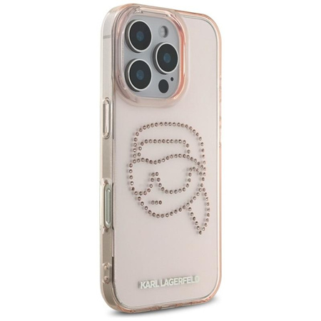 Karl Lagerfeld IML Rhinestones Karl Head - Etui do iPhone 16 Pro (różowy)