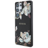 Guess Grained Flower Pattern MagSafe - étui pour Samsung Galaxy S25 Ultra (noir)