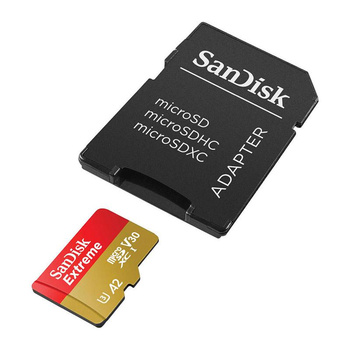 SanDisk Extreme microSDXC - 128 GB A2 V30 UHS-I U3 paměťová karta 190/90 MB/s s adaptérem