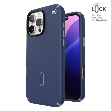 Speck Presidio2 Pro ClickLock & MagSafe - iPhone 16 Pro Max Case (Coastal Blue / Dust Grey / White)