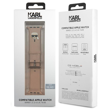 Karl Lagerfeld Silicone Karl Head - Bracelet pour Apple Watch 38/40/41 mm (rose)