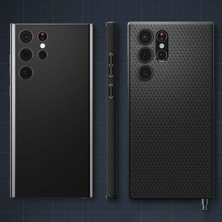 Spigen Liquid Air - Schutzhülle für Samsung Galaxy S22 Ultra (Schwarz)