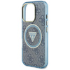 Guess IML Metal Glitter 4G Circle Triangle MagSafe - Case for iPhone 16 Pro (blue)