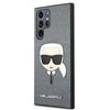 Karl Lagerfeld Saffiano Ikonik Karl`s Head - Etui Samsung Galaxy S22 Ultra (srebrny)
