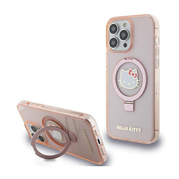 Hello Kitty Ring Stand Glitter Electrop Logo MagSafe - iPhone 15 Pro Max tok (rózsaszín)
