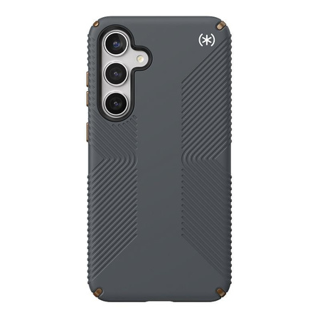 Speck Presidio2 Grip - Samsung Galaxy S24+ tok (szénszürke / hideg bronz)