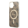 Guess Bundle Pack MagSafe 4G - MagSafe iPhone 14 tok + töltő készlet (barna/arany)