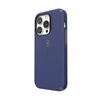 Speck CandyShell Pro + MagSafe - Coque pour iPhone 14 Pro avec revêtement MICROBAN (Bleu de Prusse / Gris nuageux)