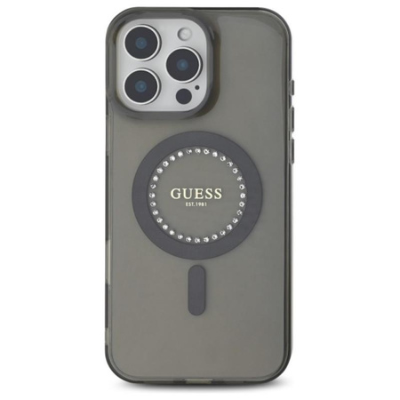 Guess IML Rhinestones MagSafe - iPhone 16 Pro Max Case (black)