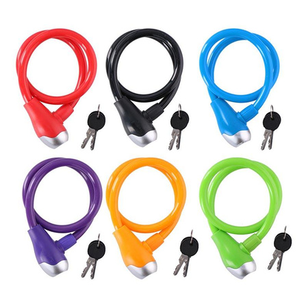 BIKE ROPE LOCK LINE, for Bike, Red, Dunlop, 65cm