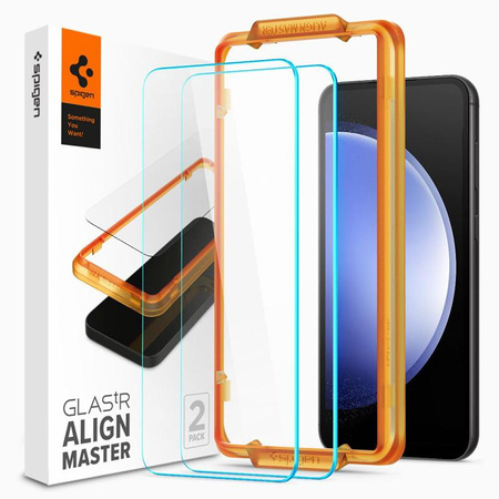 Spigen Alm Glas.TR 2-Pack - Verre trempé pour Samsung Galaxy S23 FE (2 pcs.).) (Clair)