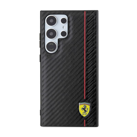 Ferrari Carbon Printed Line - Samsung Galaxy S24 Ultra Gehäuse (schwarz)