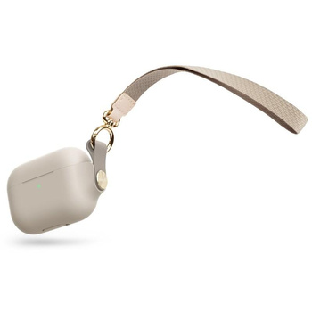 Moshi Pebbo - Pouzdro AirPods Pro s odnímatelným řemínkem na zápěstí (Savanna Beige)