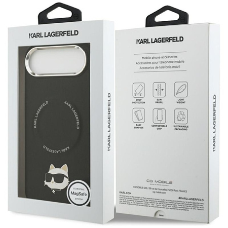 Karl Lagerfeld Choupette Pin MagSafe - Pouzdro iPhone Air (černá)