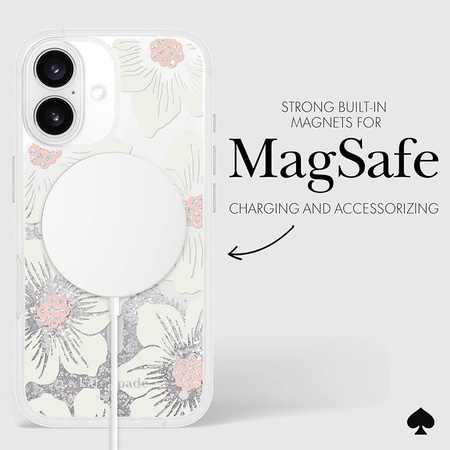 Kate Spade New York Liquid Glitter MagSafe - iPhone 16 Case (Hollyhock Floral)