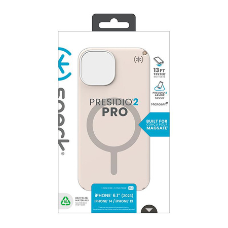 Speck Presidio2 Pro Magsafe - Coque iPhone 16e / iPhone 15 / iPhone 14 / iPhone 13 (Bleached Bone / Heirloom Gold / Hazel Brown)