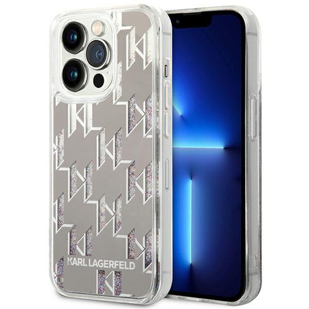 Karl Lagerfeld Monogram Liquid Glitter - iPhone 14 Pro Max Case (silver)