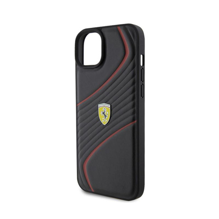 Ferrari Twist Metal Logo - iPhone 15 Plus Case (black)