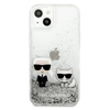 Karl Lagerfeld Liquid Glitter Karl & Choupette - iPhone 13 mini Tasche (silber)