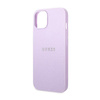 Guess Saffiano Metal Logo Stripes - Etui iPhone 14 (liliowy)