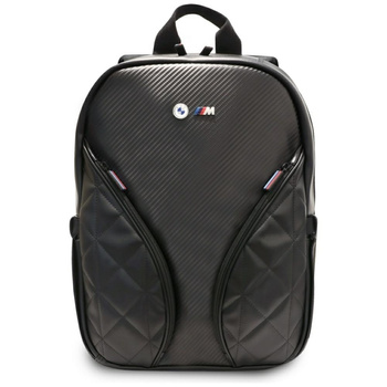 BMW Carbon Pockets & Metal Logo - 16" Notebook Backpack (Black)