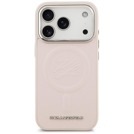 ETUI DO IPHONE 17 PRO do MAGSAFE KARL LAGERFELD ORYGINALNE RÓŻOWE SKÓRZANE