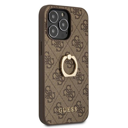 Pouzdro Guess 4G Ring Case - pouzdro pro iPhone 13 Pro (hnědé)